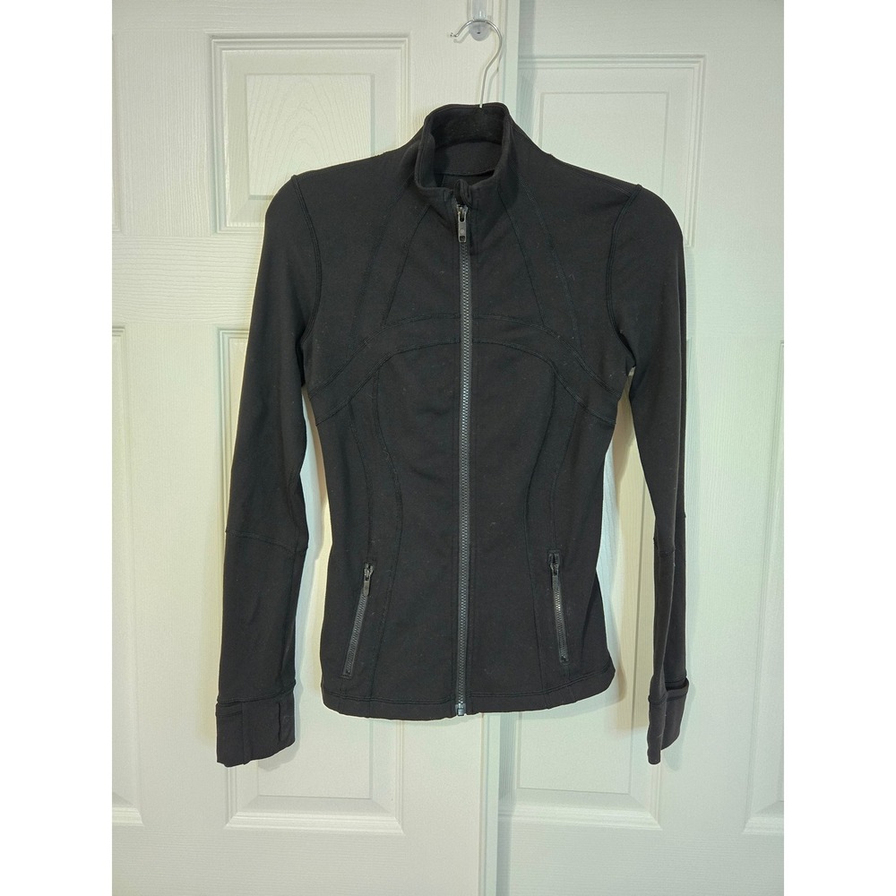 Lululemon Define Jacket Black Luon Full Zip Slim Fit Activewear Size 4